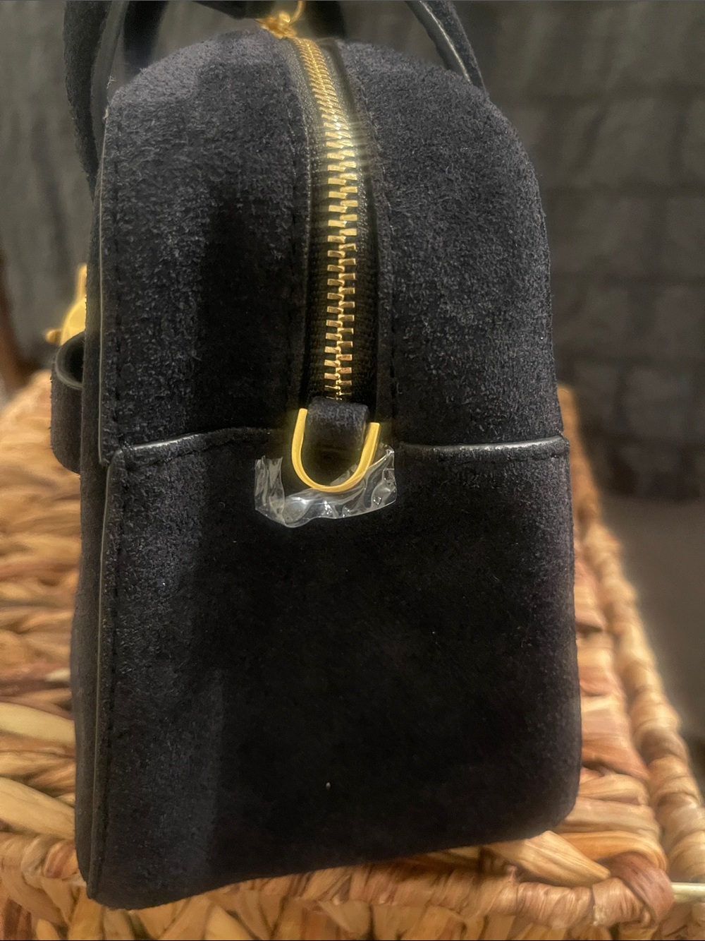 Madewell Navy Suede Mini Crossbody with Gold Hardware - Picture 16 of 16